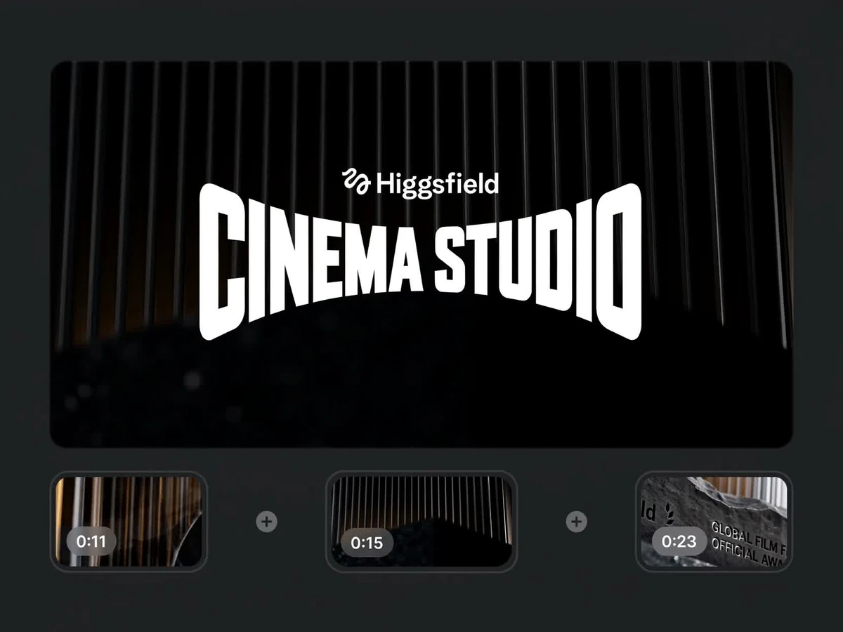 Film clips arranged in Cinema Studio