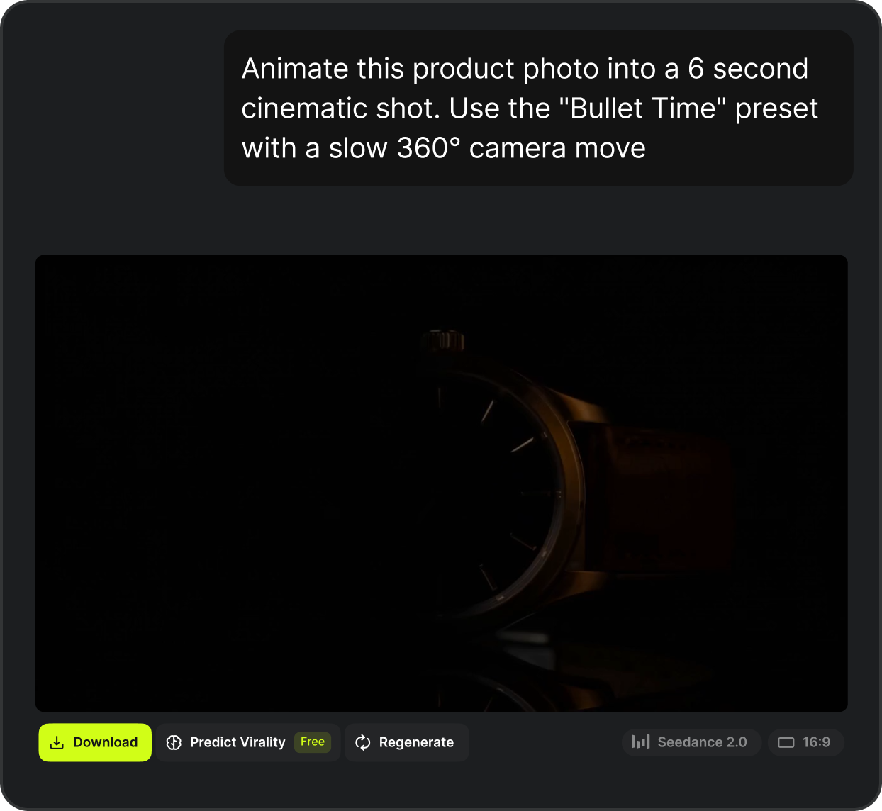 Cinematic image to video preview