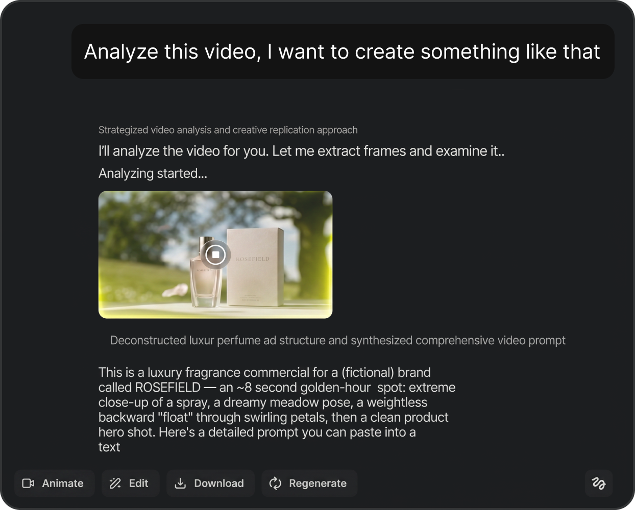 Video analyzer preview