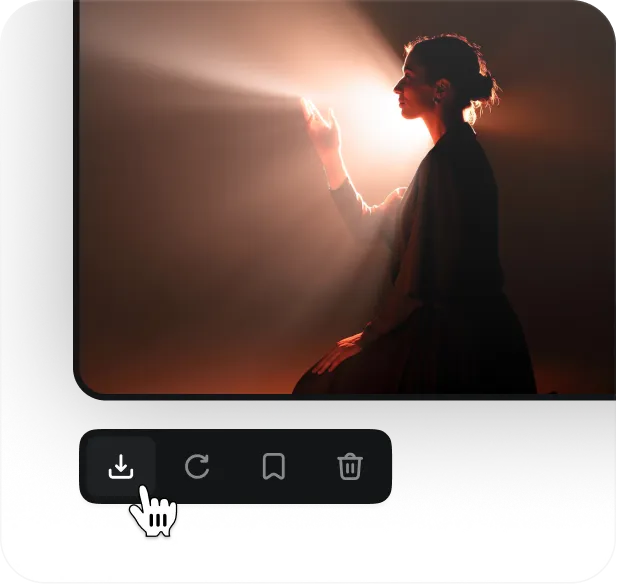Start sharing: Click to generate your final output and download production grade image.